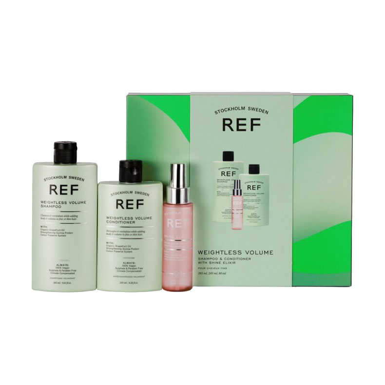 Подарунковий набір для об'єму волосся REF Gift Box Weightless Volume (шампунь, 285 мл + кондиціонер, 245 мл + еліксир, 80 мл)
